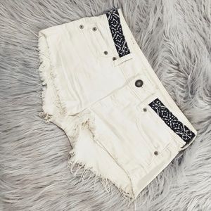 American Eagle White Cut Off Shorts